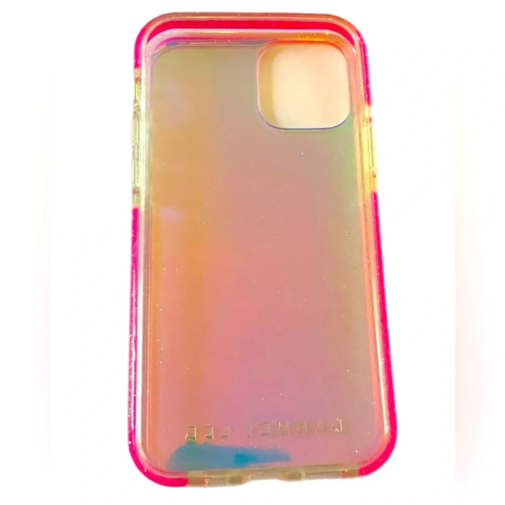 Barney Lee I-Phone 12 Case Clear Glitter Pink Barbiecore Feminine Girly